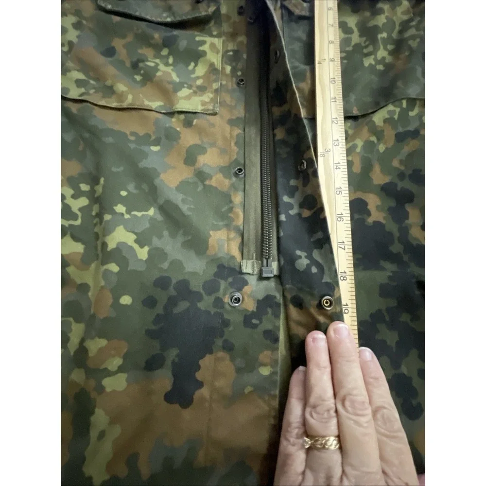 German Bundeswehr Flecktarn Camo Shirt Zip And Snap Closer‎ Long Sleeve Unisex